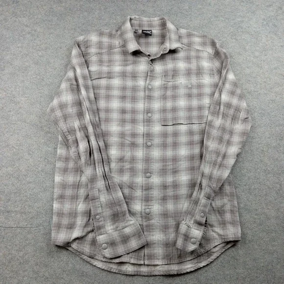 Under Armour Shirt Men Medium Plaid Flannel Button Snap Front Long Sleeve Casual - Picture 1 of 9